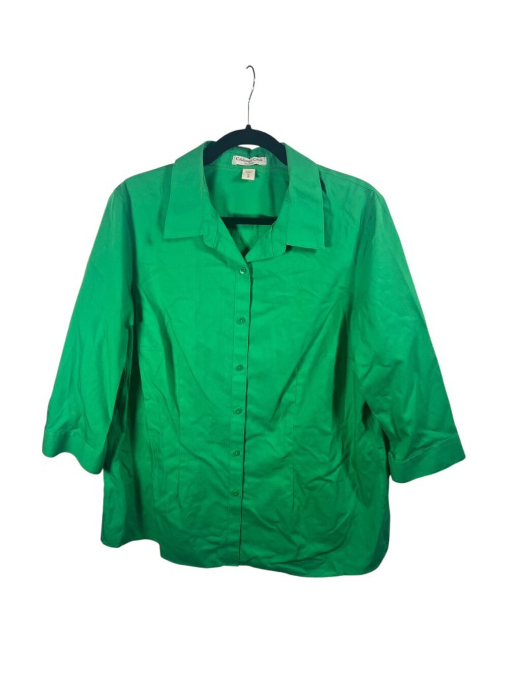 Coldwater Creek Top Womens 1X Button Down Shirt Cotton No Iron Career Classic
